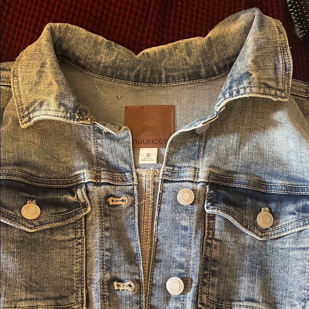 Maurices Blue Denim Jacket with Button Accents
